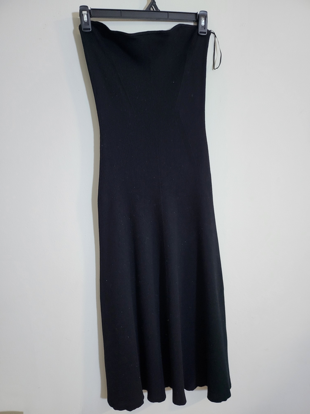 H&M Strapless Black Knit Midi Dress